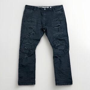 Grindhouse Denim Jeans Men's Sz 44 Black Shredded Destroyed Moto Streetwear